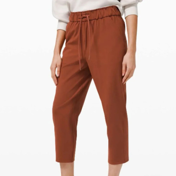 lululemon athletica Pants - Lululemon Keep Moving Crop High Rise 23" Dark Terracotta SIZE 6